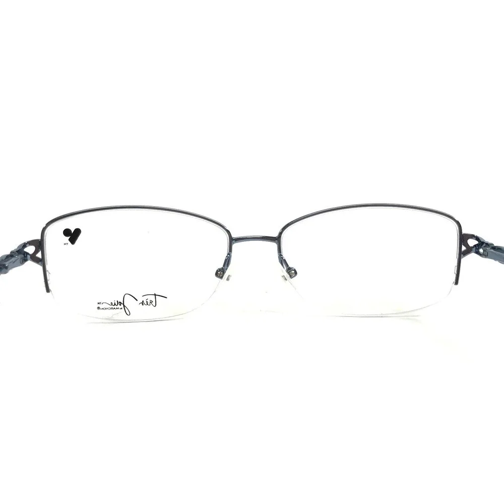 Tres Jolie Eyeglasses Frames 198 456 Light Blue Wire Rim Crystals 58-17-145